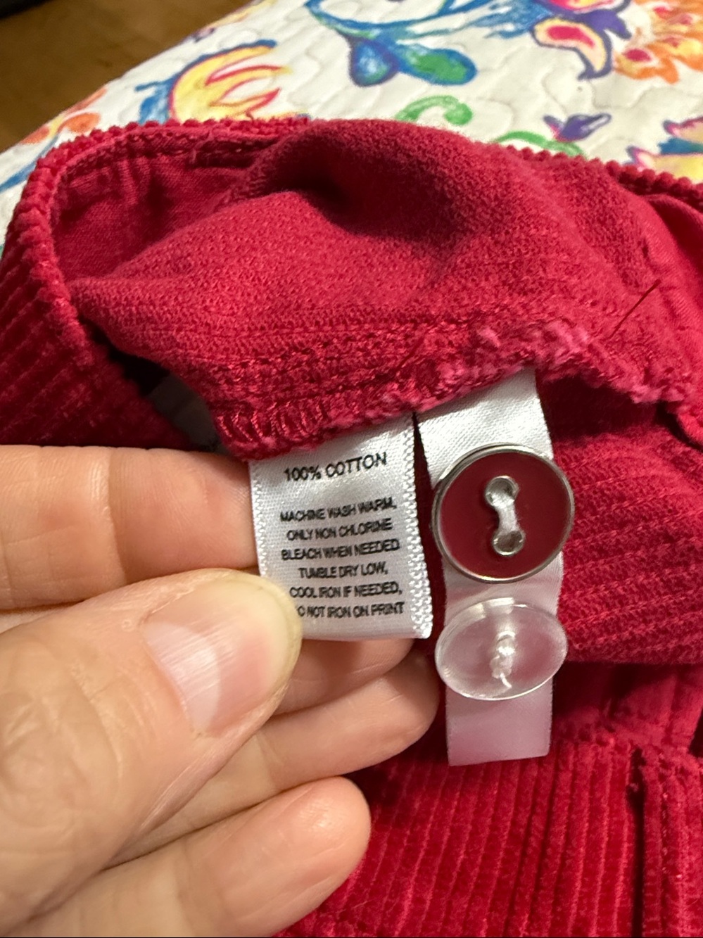 LOFT Cherry Red Corduroy Mini Skirt Patriotic Holiday Size: 8 - Picture 5 of 6